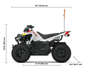 ATV - Sportsman Outlaw 70cc White and Pink Lightning with Red Graphics Power Model Code:- A23HBB07B3