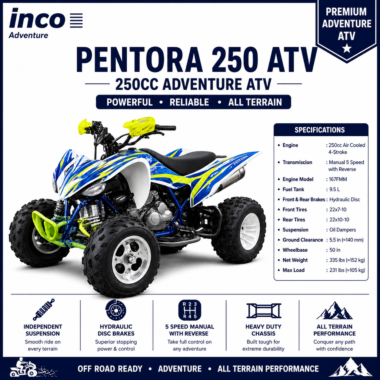 Pentora 250 CC ATV