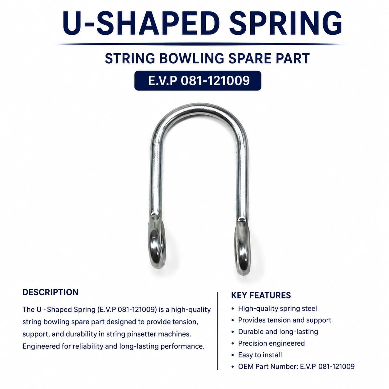 U-Shaped Spring E.V.P 081-121009 U-Shaped Spring E.V.P 081-121009